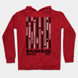 Bauhaus Dessau 1931 Modernist Homage Black Gray Monochrome Hoodie